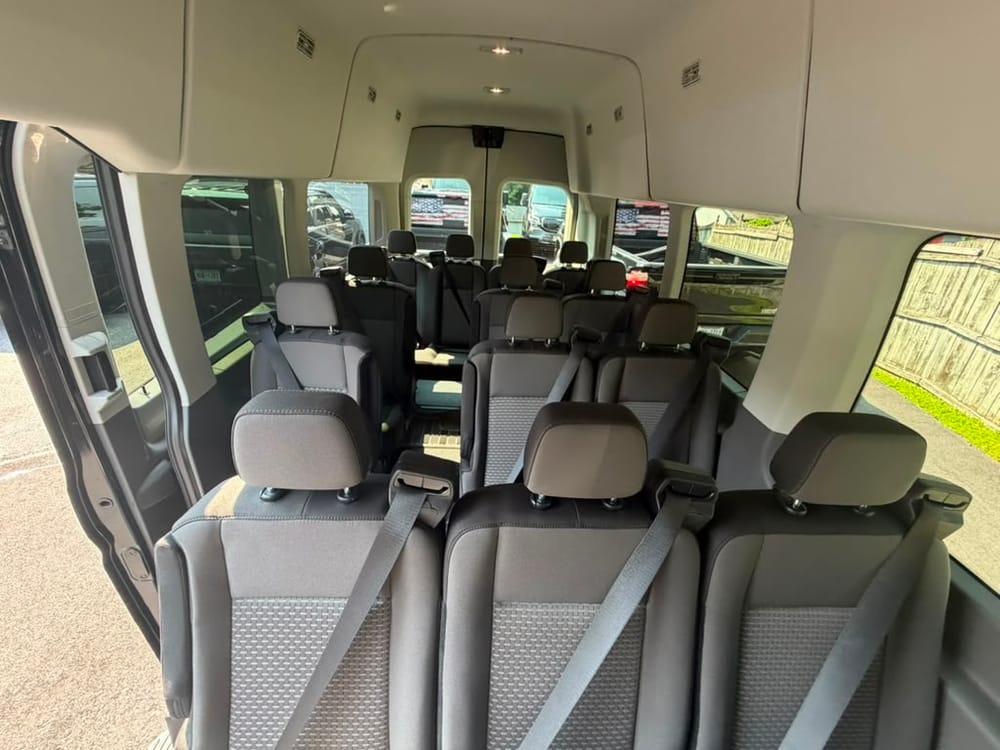 Ford executive limo van passenger seat and headrest detail
