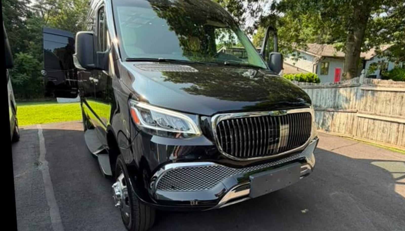 Mercedes-Benz Sprinter van front exterior, part of the NJ.Limo fleet