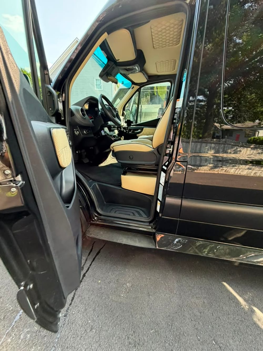 Mercedes-Benz Sprinter van front captain's chair and door detail